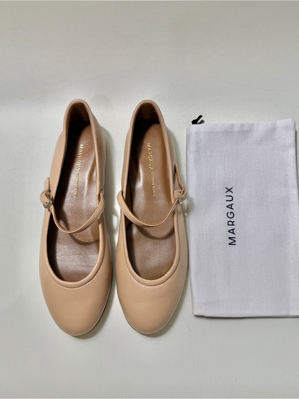 Margaux Demi Jane Flats in Ecru Nappa
